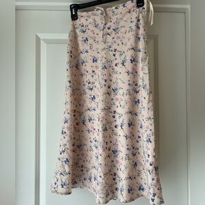 Cotton Candy Floral A-Line Skirt - Pink and Blue